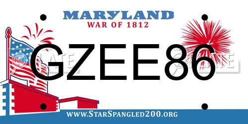 GZEE86 Maryland License Plate