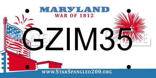 GZIM35 Maryland License Plate