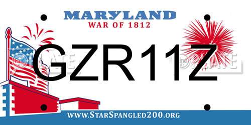GZR11Z Maryland License Plate
