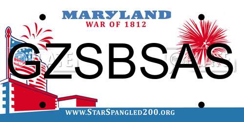 GZSBSAS Maryland License Plate