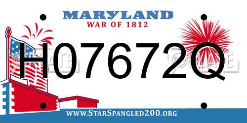 H07672Q Maryland License Plate