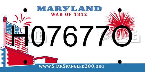 H07677O Maryland License Plate