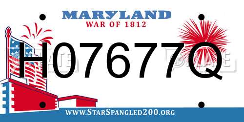 H07677Q Maryland License Plate