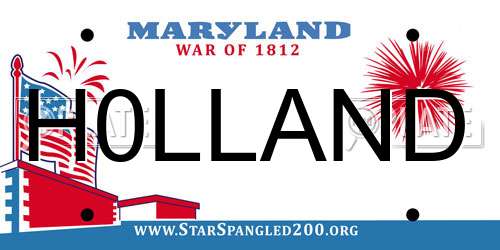 H0LLAND Maryland License Plate