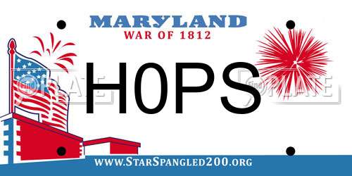 H0PS Maryland License Plate