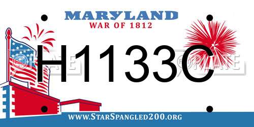 H1133C Maryland License Plate