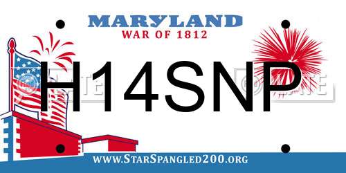 H14SNP Maryland License Plate