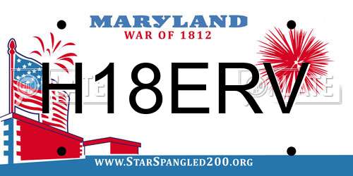 H18ERV Maryland License Plate