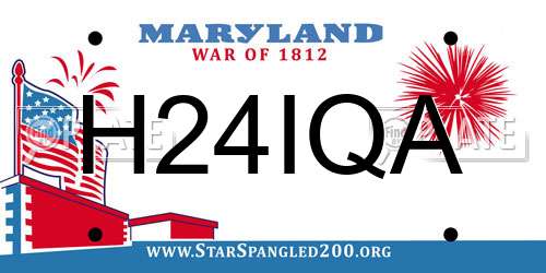 H24IQA Maryland License Plate