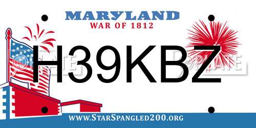 H39KBZ Maryland License Plate