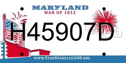 H45907D Maryland License Plate