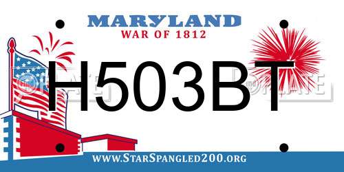 H503BT Maryland License Plate