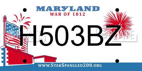 H503BZ Maryland License Plate