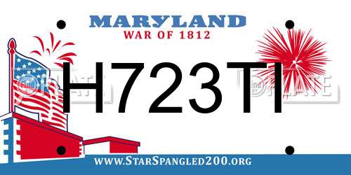 H723TI Maryland License Plate