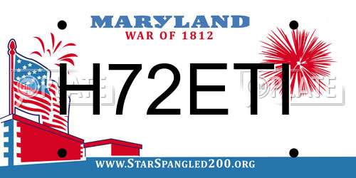 H72ETI Maryland License Plate