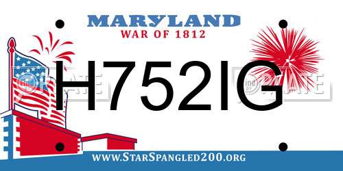 H752IG Maryland License Plate