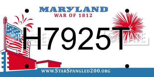 H7925T Maryland License Plate