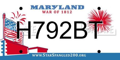 H792BT Maryland License Plate
