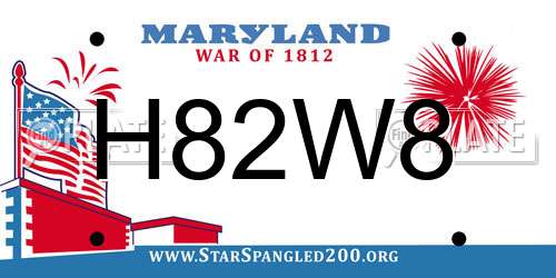 H82W8 Maryland License Plate