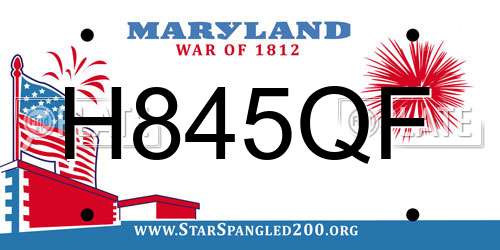 H845QF Maryland License Plate
