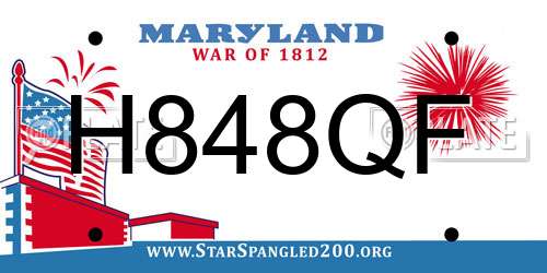 H848QF Maryland License Plate