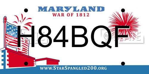 H84BQF Maryland License Plate