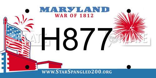 H877 Maryland License Plate
