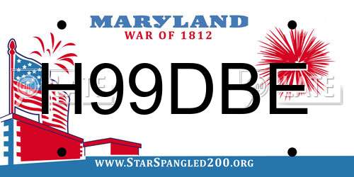 H99DBE Maryland License Plate
