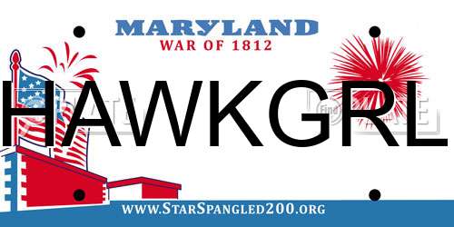 HAWKGRL Maryland License Plate
