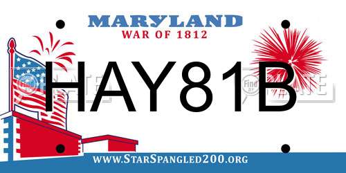 HAY81B Maryland License Plate