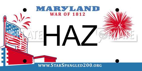 HAZ Maryland License Plate