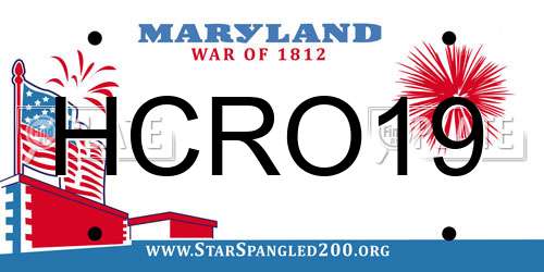 HCRO19 Maryland License Plate