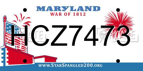 HCZ7473 Maryland License Plate