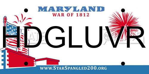 HDGLUVR Maryland License Plate