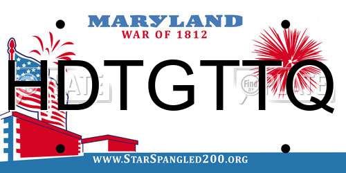 HDTGTTQ Maryland License Plate