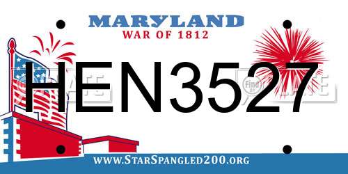 HEN3527 Maryland License Plate
