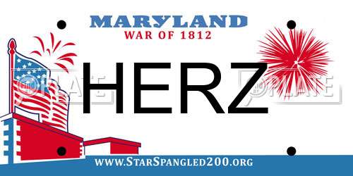 HERZ Maryland License Plate