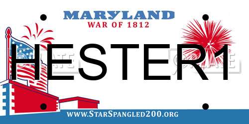 HESTER1 Maryland License Plate