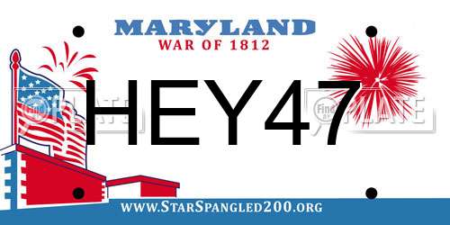 HEY47 Maryland License Plate