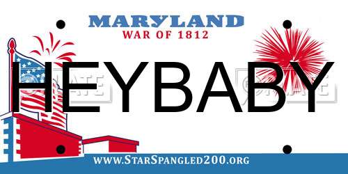 HEYBABY Maryland License Plate