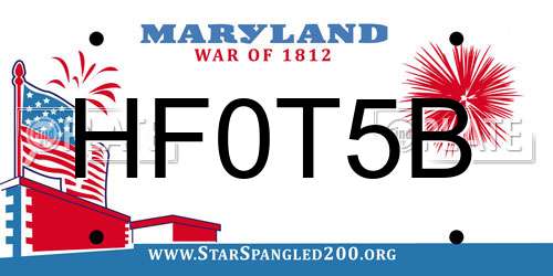 HF0T5B Maryland License Plate