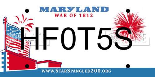 HF0T5S Maryland License Plate