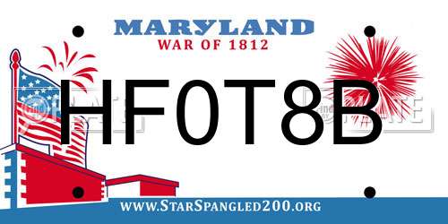 HF0T8B Maryland License Plate