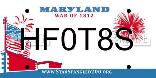 HF0T8S Maryland License Plate