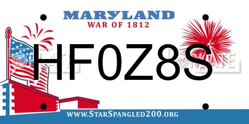 HF0Z8S Maryland License Plate