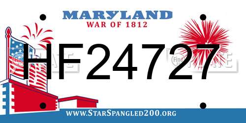HF24727 Maryland License Plate