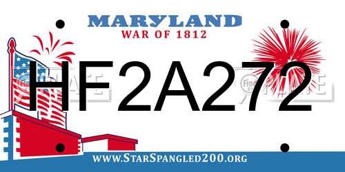 HF2A272 Maryland License Plate