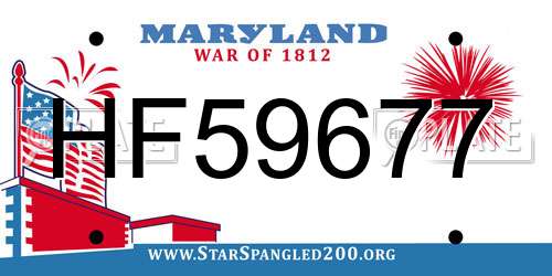 HF59677 Maryland License Plate