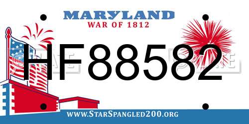 HF88582 Maryland License Plate