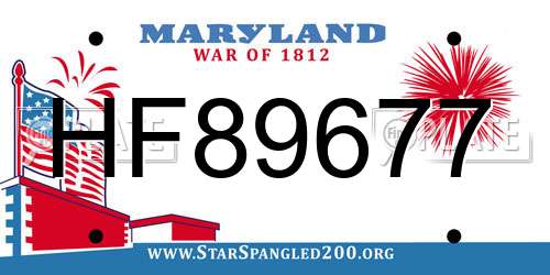 HF89677 Maryland License Plate